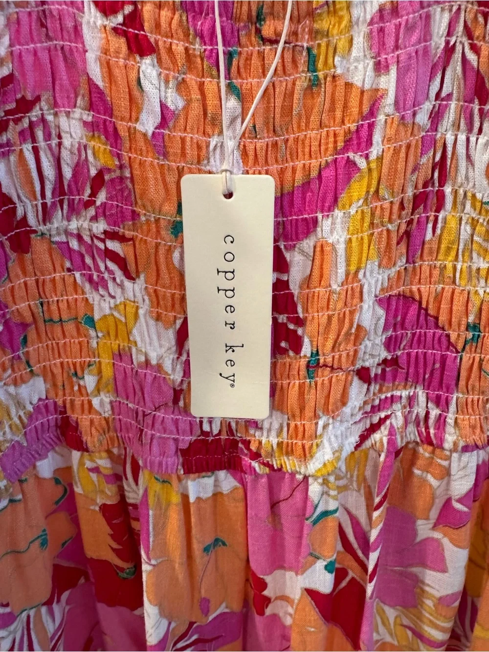 Copper Key Floral Smocked Wide-Leg Jumpsuit – NWT – Size Small - Picture 7 of 10